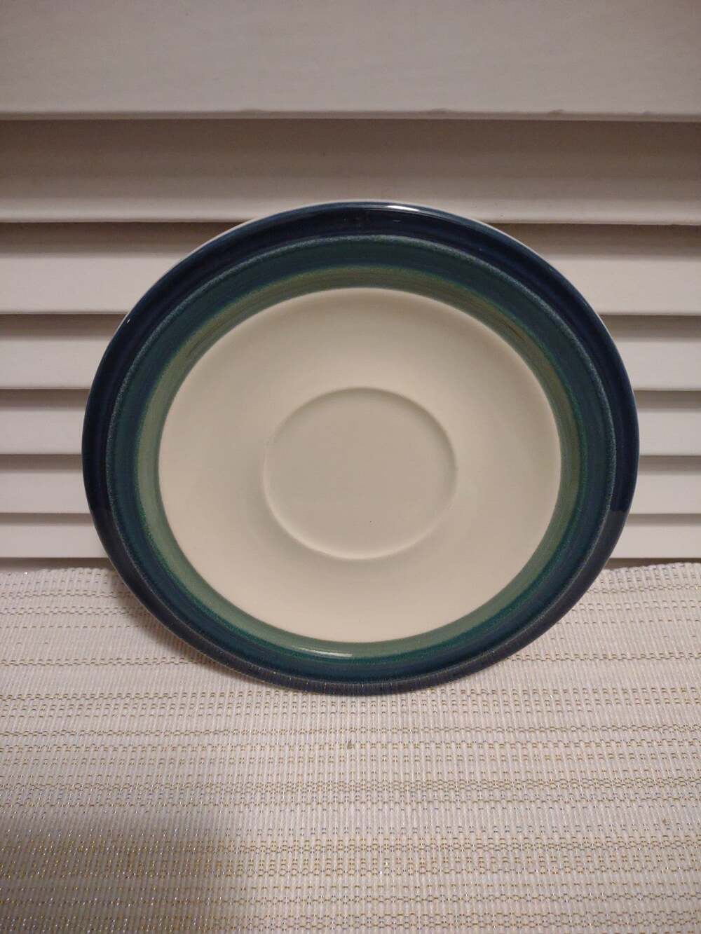 Pfaltzgraff Ocean Breeze stoneware 6.5" saucer plate only blue green rim